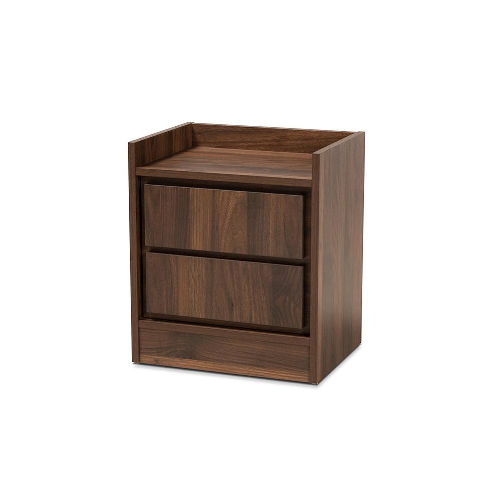 Hale Modern and Contemporary Walnut Brown Finished Wood 1-Door Nightstand. Picture 1