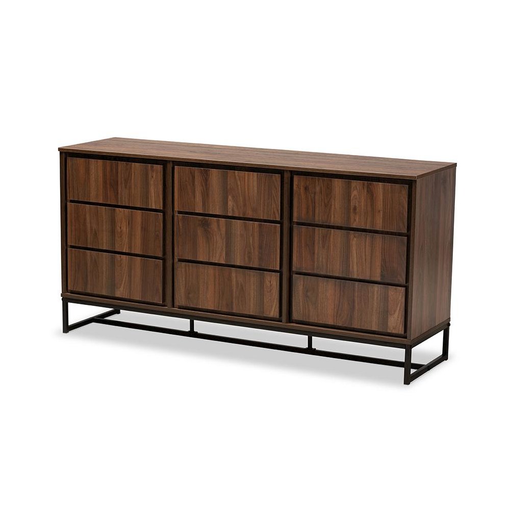 Black Finished Metal 3-Door Dining Room Sideboard Buffet. Picture 1
