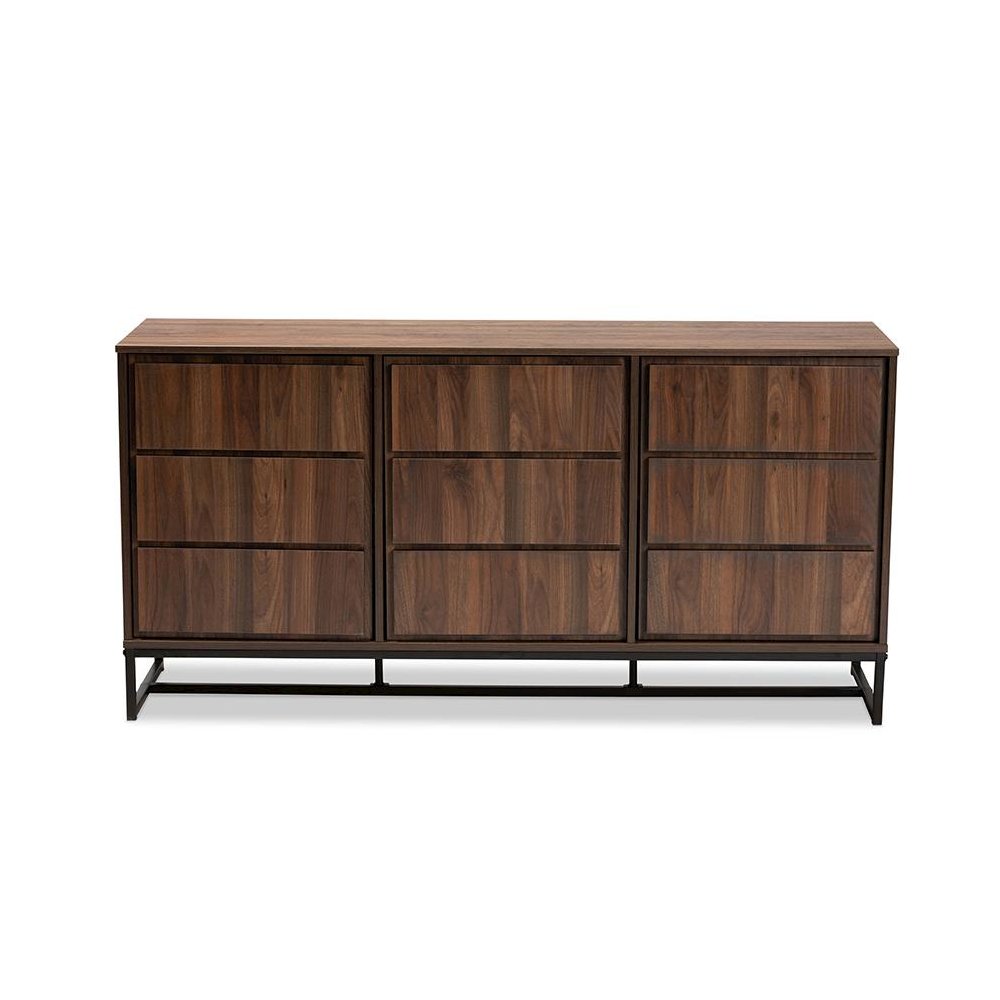 Black Finished Metal 3-Door Dining Room Sideboard Buffet. Picture 3