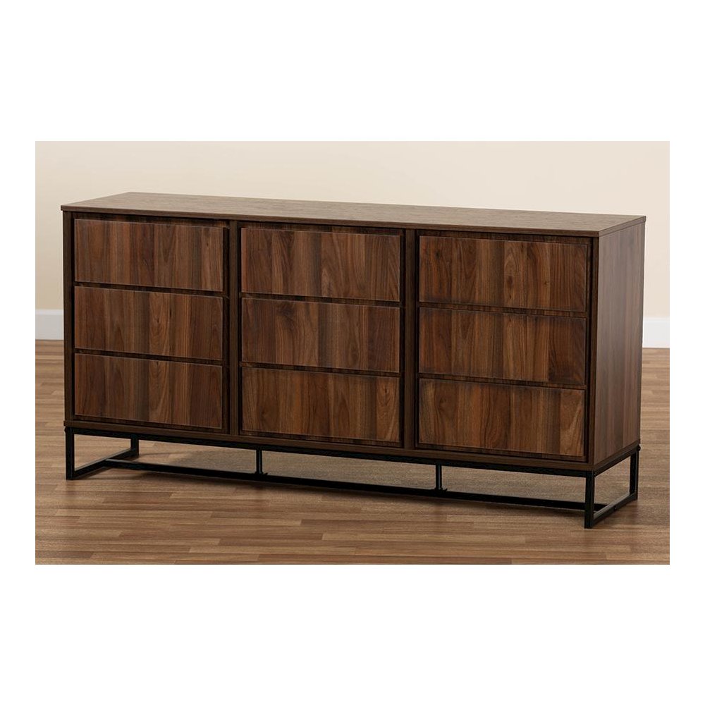 Black Finished Metal 3-Door Dining Room Sideboard Buffet. Picture 8
