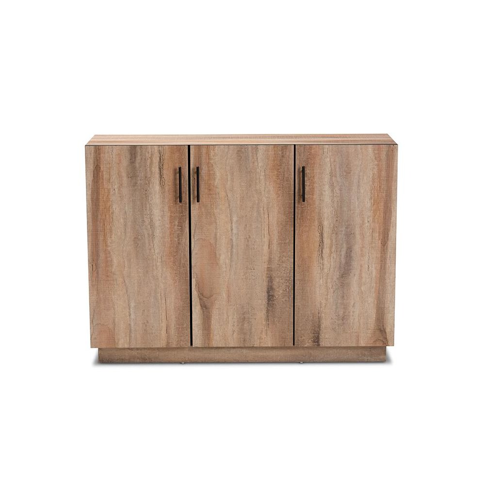 Natural Oak Finished Wood 3-Door Dining Room Sideboard Buffet. Picture 3