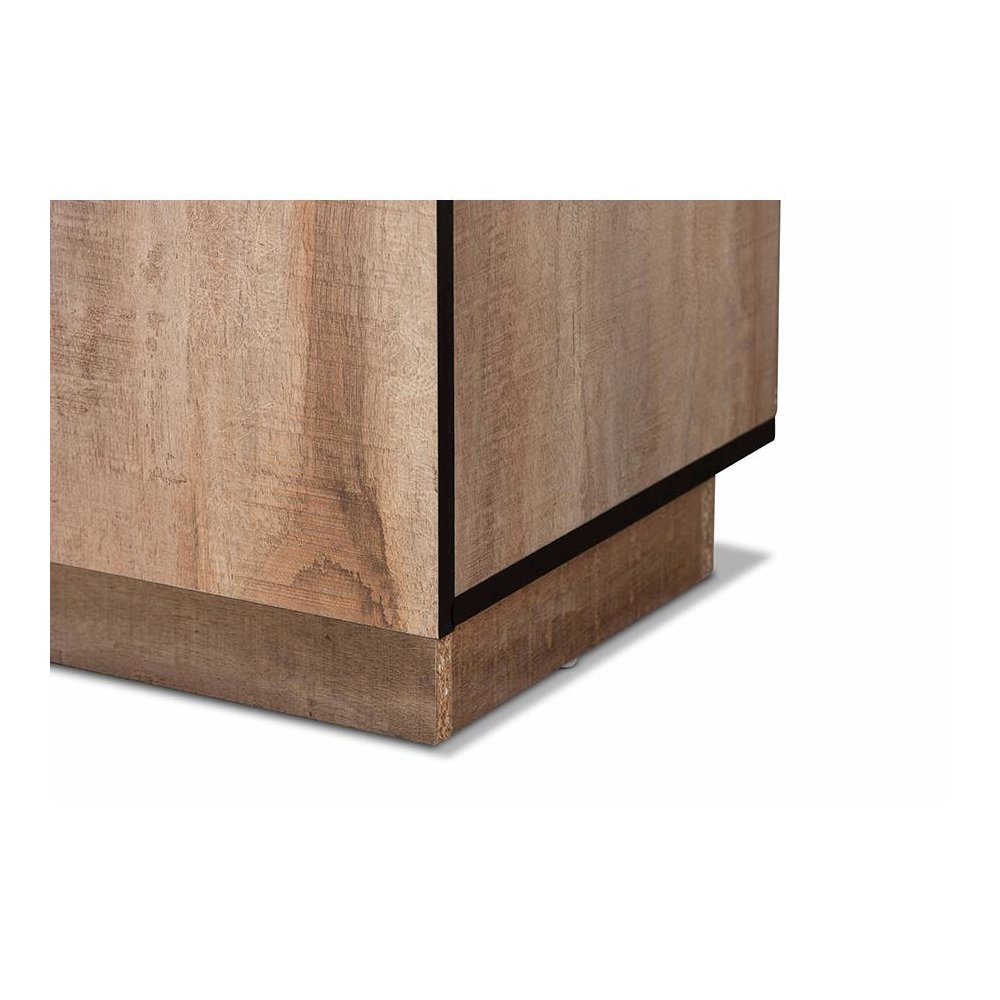 Natural Oak Finished Wood 3-Door Dining Room Sideboard Buffet. Picture 6