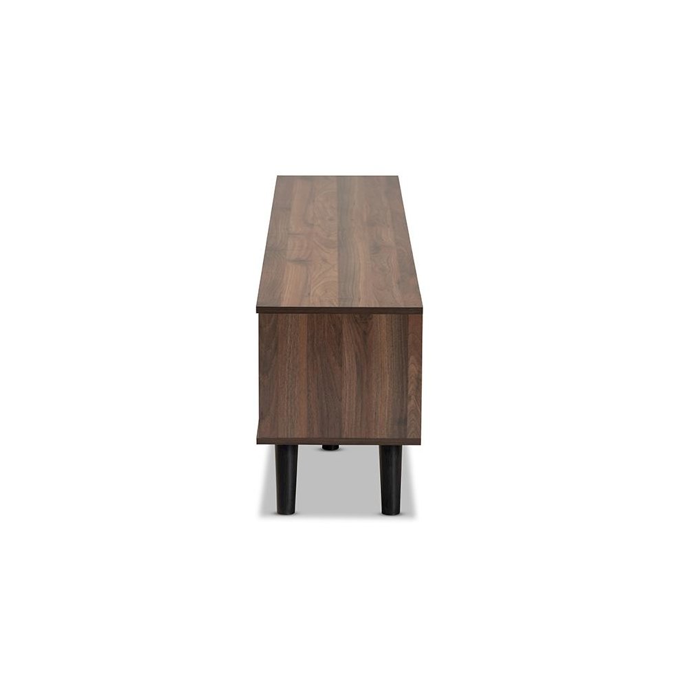 Multi-Tone Grey and Walnut Brown Finished Wood TV Stand. Picture 4