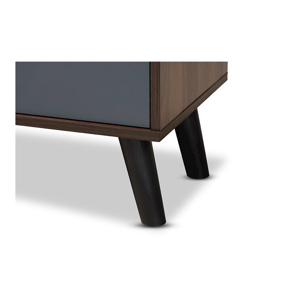 Multi-Tone Grey and Walnut Brown Finished Wood TV Stand. Picture 6