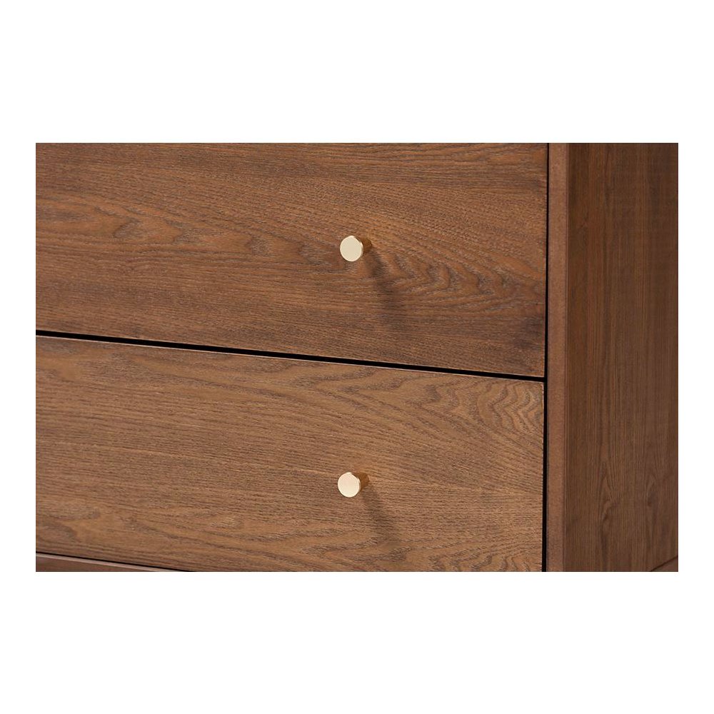 Baxton Studio Landis Mid-Century Modern Ash Walnut Finished Wood 4-Drawer Chest. Picture 5