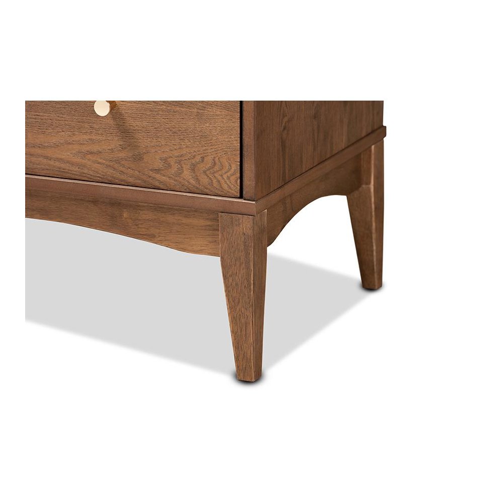 Baxton Studio Landis Mid-Century Modern Ash Walnut Finished Wood 4-Drawer Chest. Picture 6