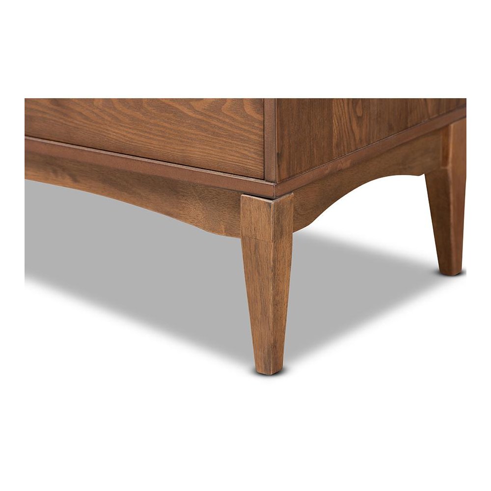 Landis Mid-Century Modern Ash Walnut Finished Wood 6-Drawer Dresser. Picture 5