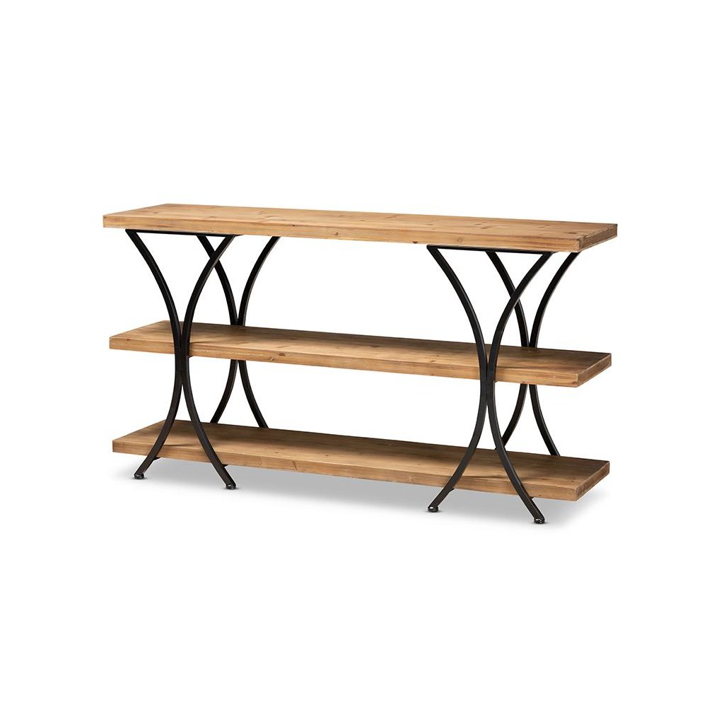 Black Finished Metal Console Table. Picture 1