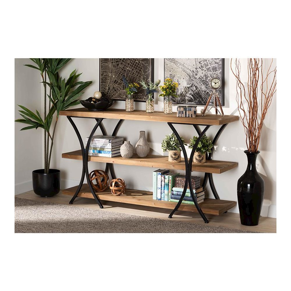 Black Finished Metal Console Table. Picture 5