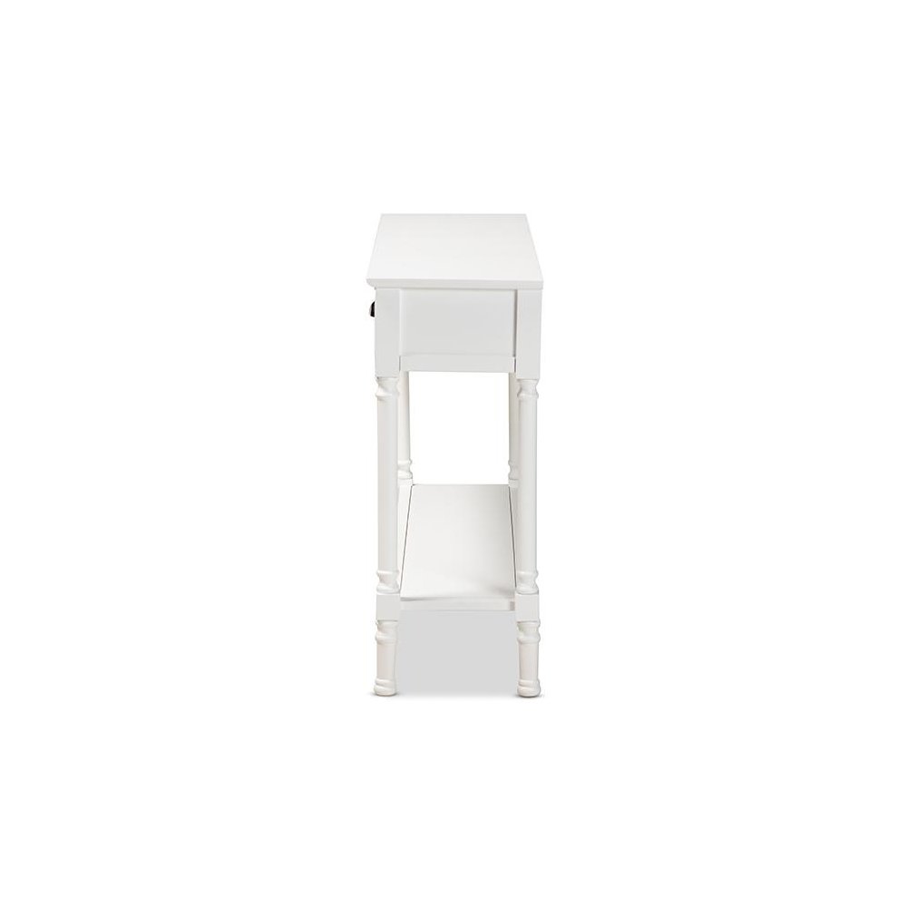 Garvey French Provincial White Finished Wood 3-Drawer Entryway Console Table. Picture 4