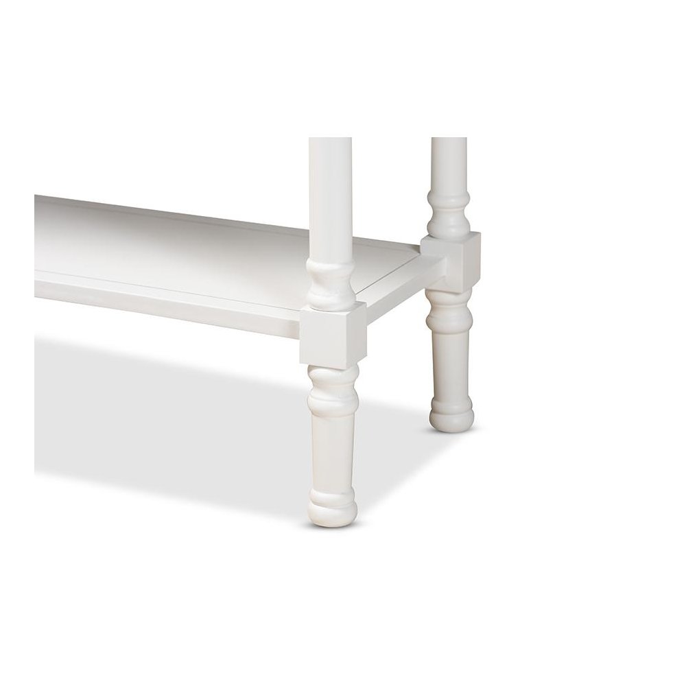 Garvey French Provincial White Finished Wood 3-Drawer Entryway Console Table. Picture 6