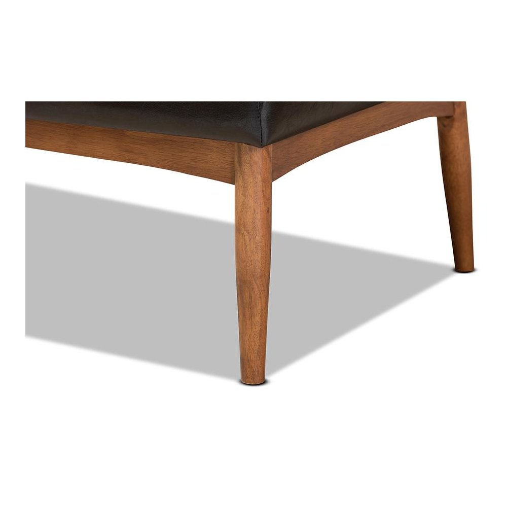 Leather Upholstered and Walnut Brown Finished Wood 5-Piece Dining Nook Set. Picture 9