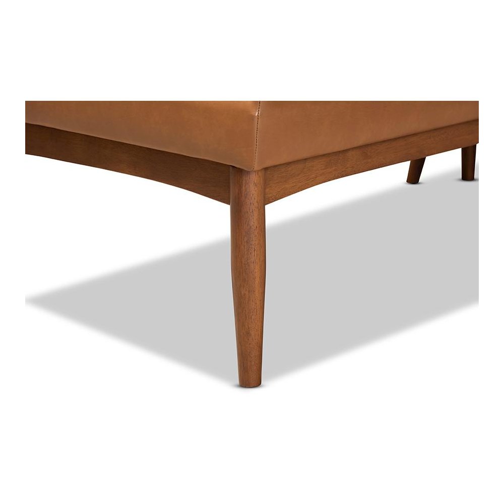 Leather Upholstered and Walnut Brown Finished Wood 4-Piece Dining Nook Set. Picture 8