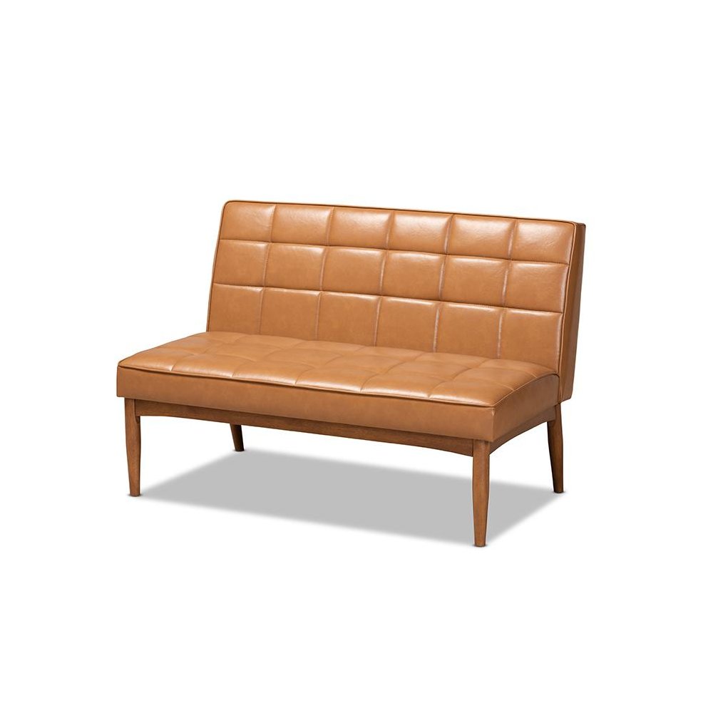 Upholstered and Walnut Brown Finished Wood 2-Piece Dining Nook Banquette Set. Picture 2