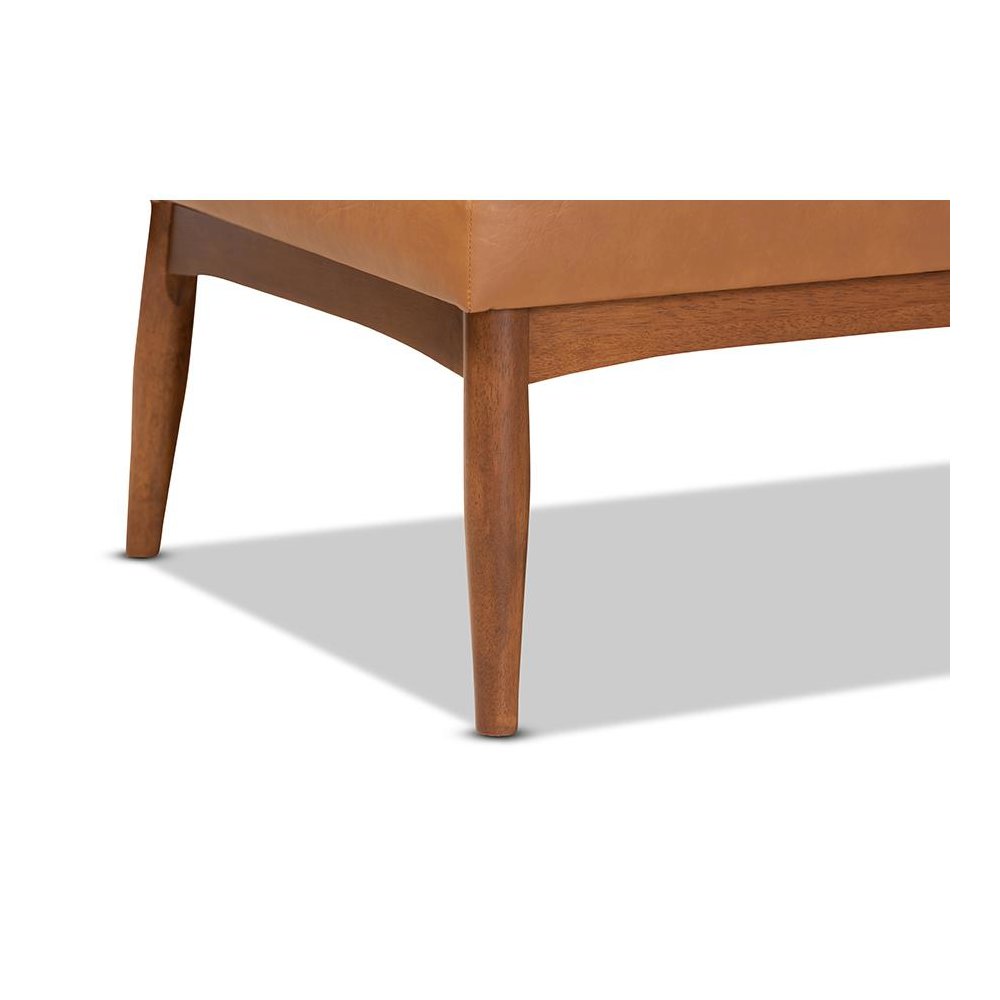 Leather Upholstered and Walnut Brown Finished Wood 5-Piece Dining Nook Set. Picture 9