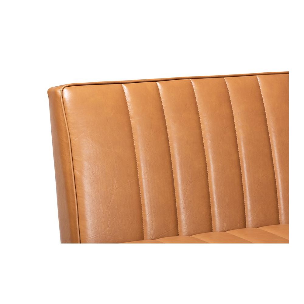Leather Upholstered Walnut Brown Finished Wood 2-Piece Dining Nook Banquette Set. Picture 4