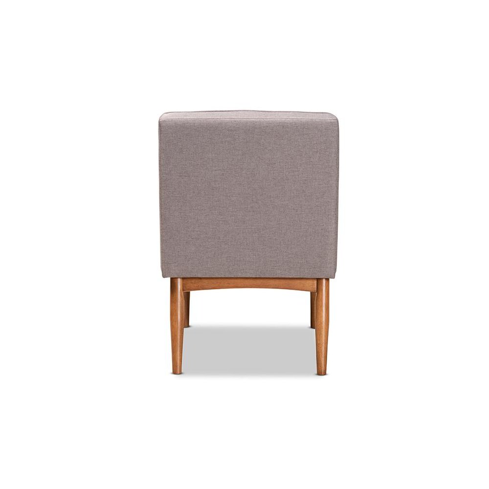 Grey Fabric Upholstered and Walnut Brown Finished Wood Dining Chair. Picture 4