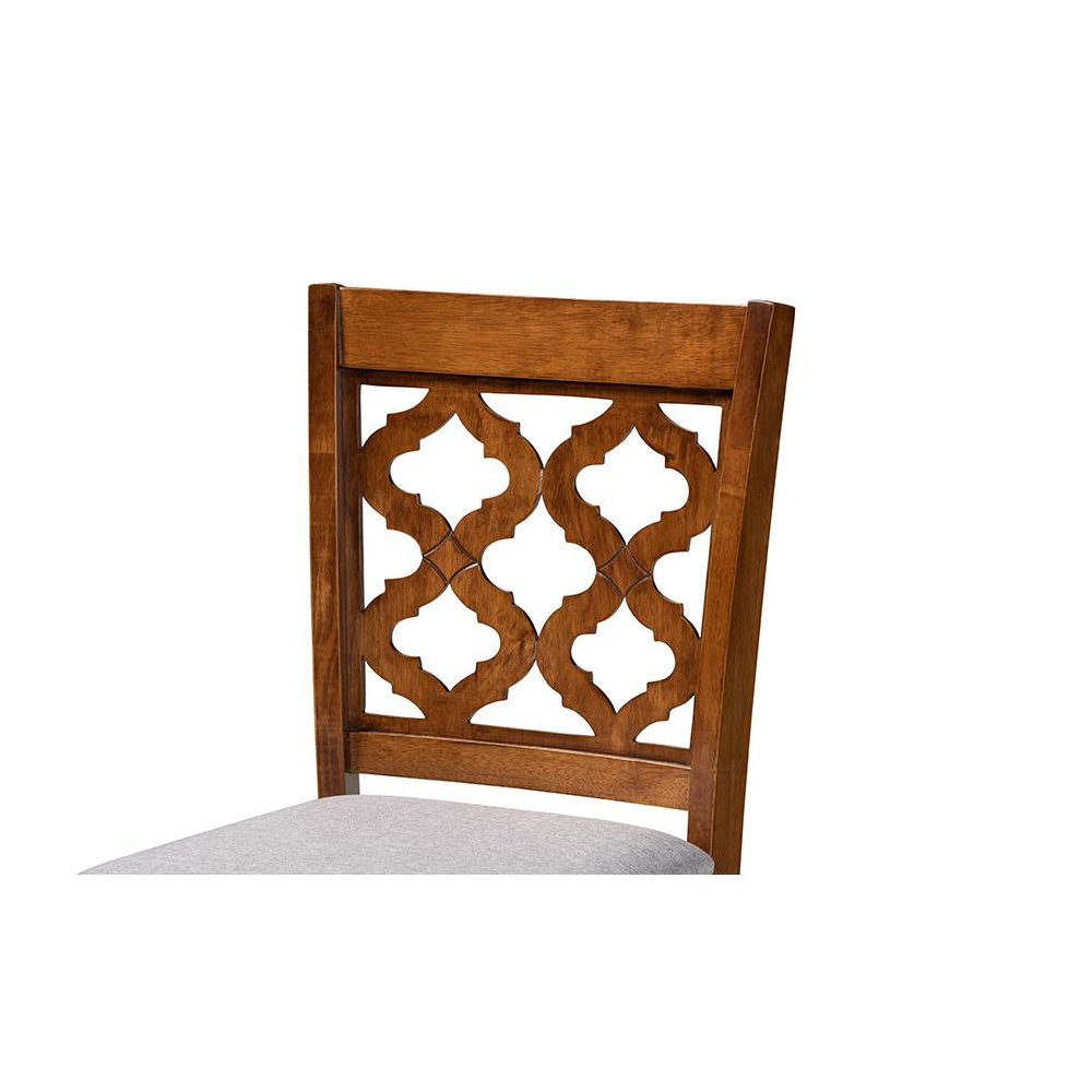 Walnut Brown Finished Wood 2-Piece Counter Stool Set. Picture 4