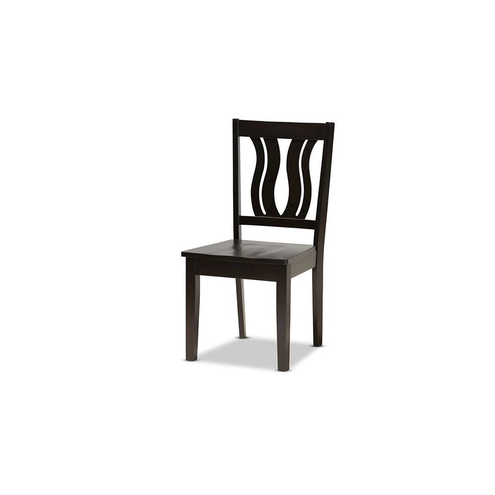 Transitional Dark Brown Finished Wood 5-Piece Dining Set. Picture 2