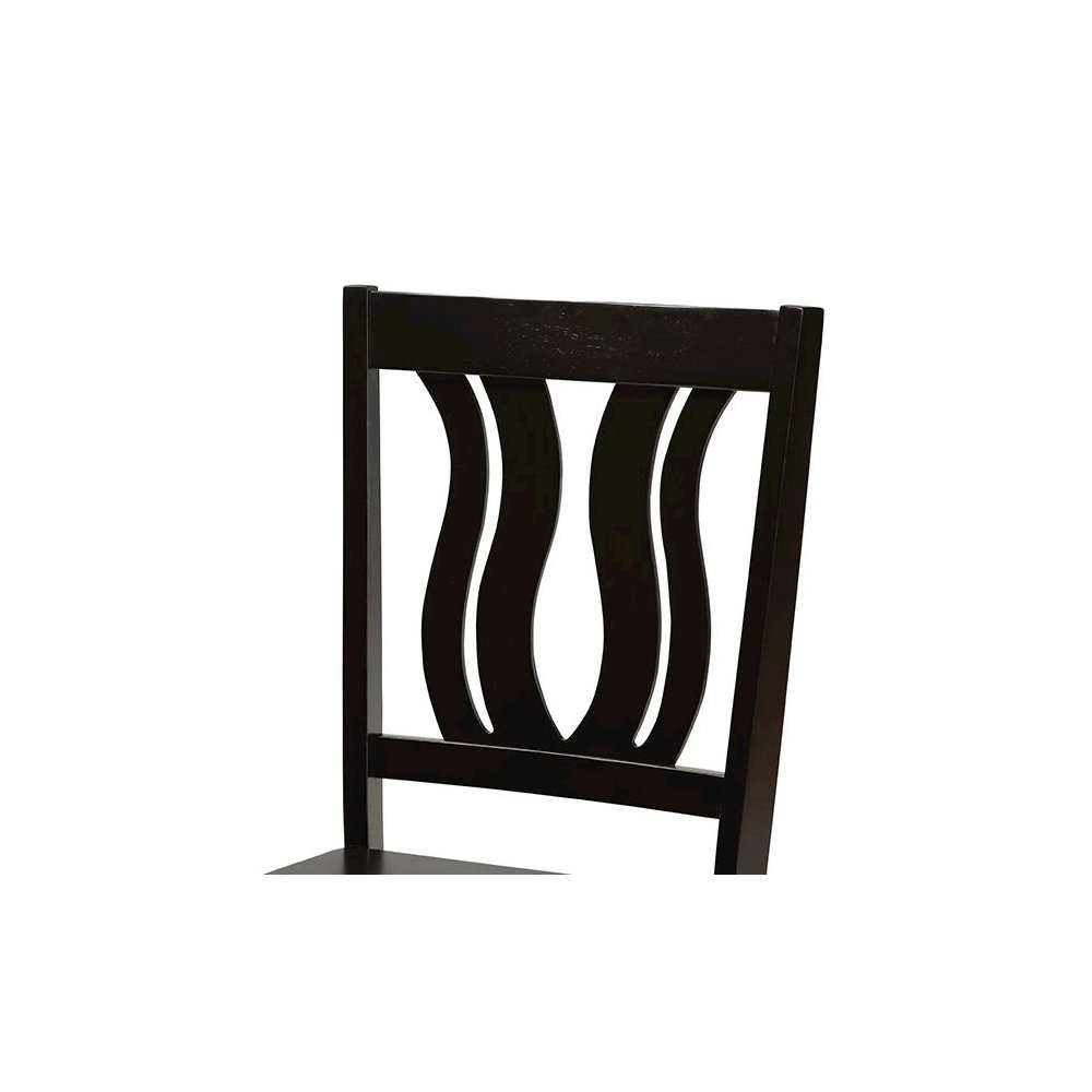 Transitional Dark Brown Finished Wood 2-Piece Dining Chair Set. Picture 4
