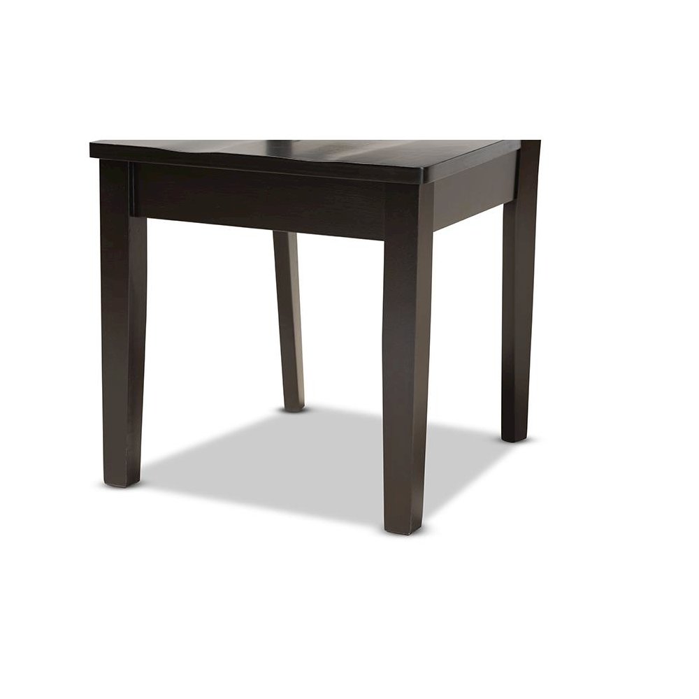 Transitional Dark Brown Finished Wood 5-Piece Dining Set. Picture 6