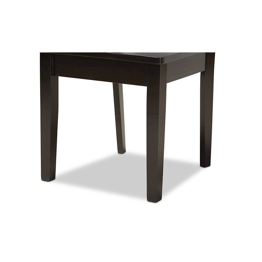 Transitional Dark Brown Finished Wood 5-Piece Dining Set. Picture 6