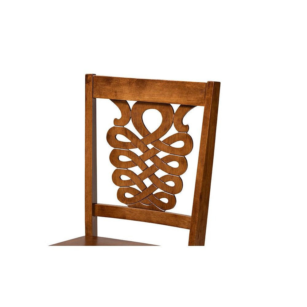 Transitional Walnut Brown Finished Wood 2-Piece Dining Chair Set. Picture 4