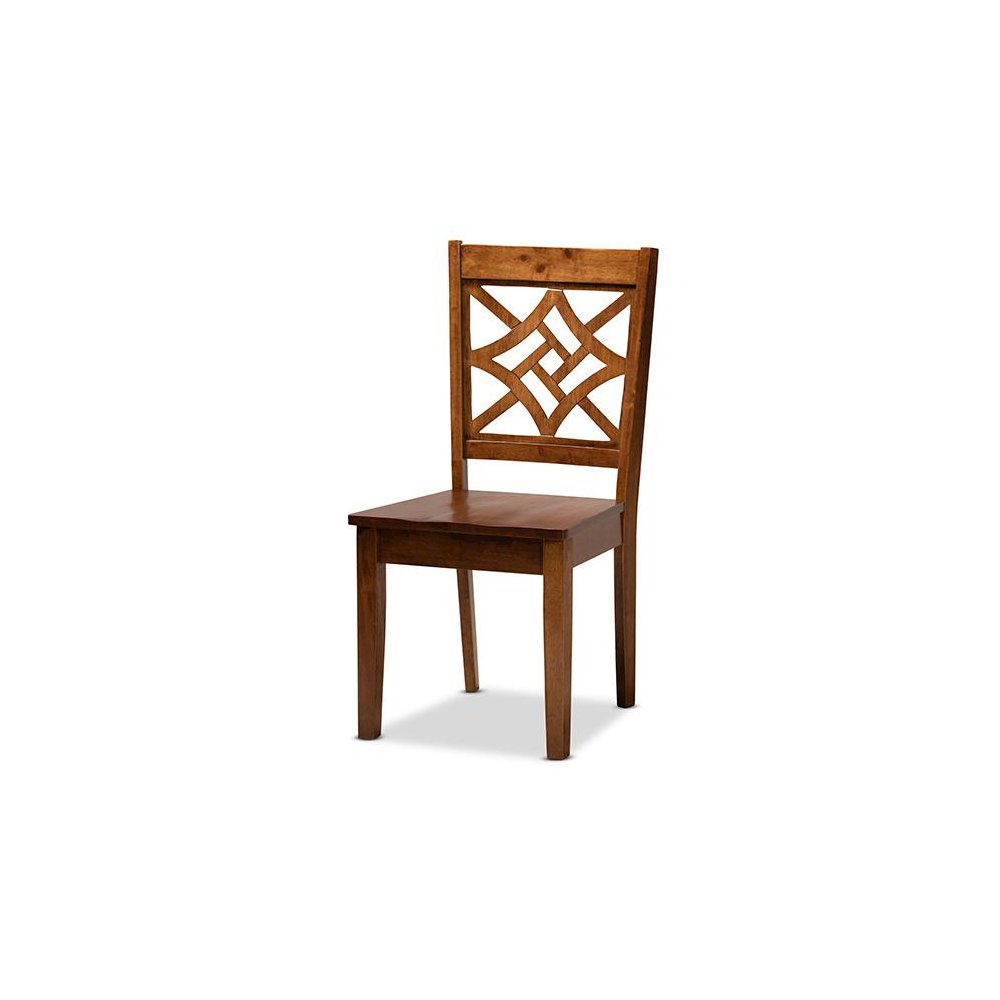 Miela Modern and Contemporary Walnut Brown Finished Wood 7-Piece Dining Set. Picture 2