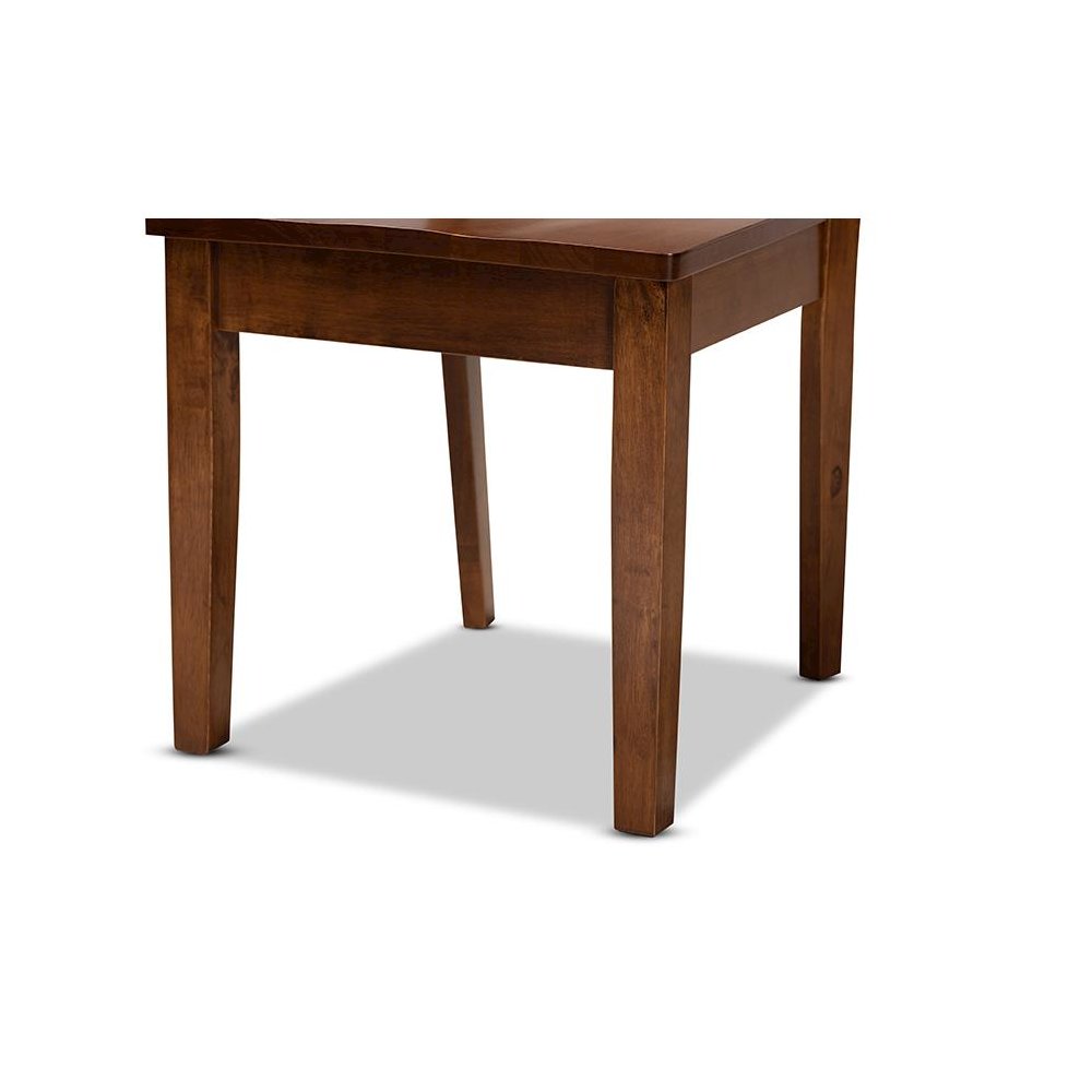 Nicolette Modern and Contemporary Walnut Brown Finished Wood 5-Piece Dining Set. Picture 6