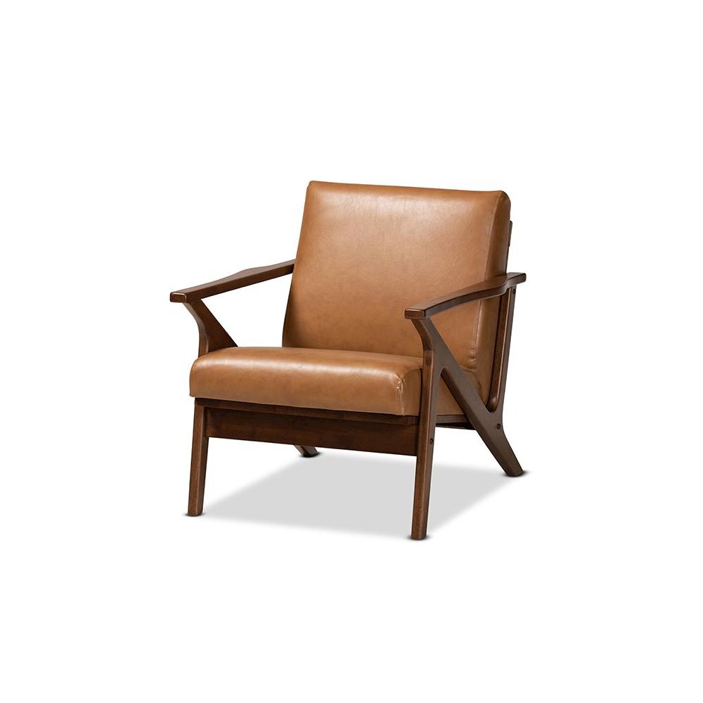 Leather Effect Lounge Chair. Picture 1