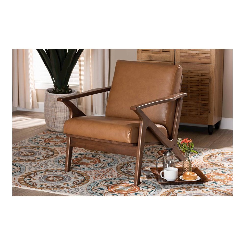 Leather Effect Lounge Chair. Picture 7