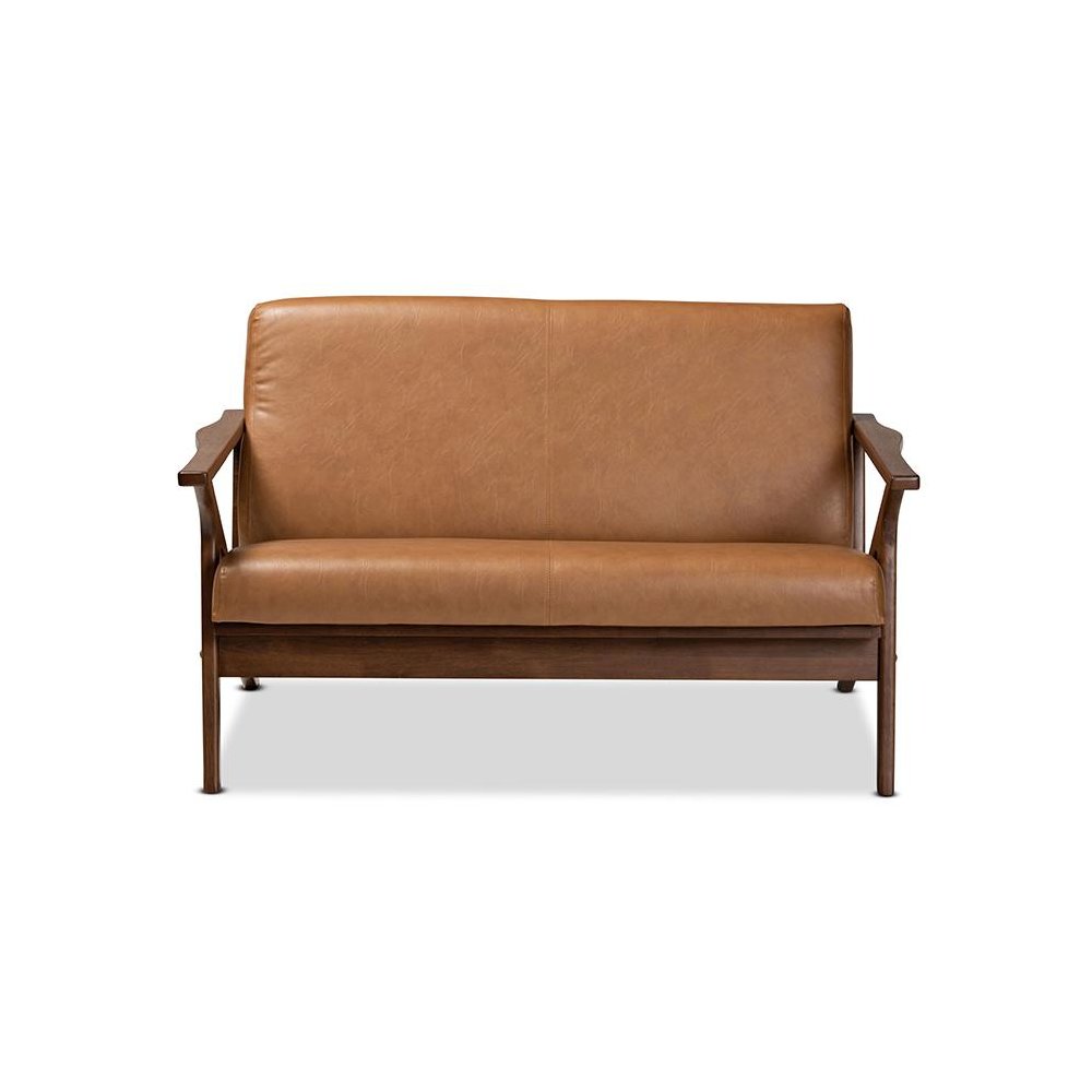 Leather Effect Loveseat. Picture 2