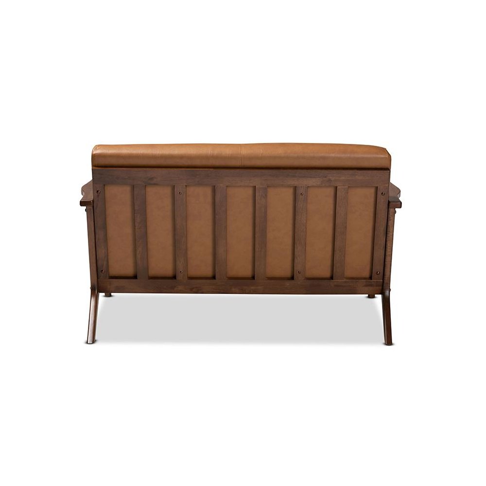 Leather Effect Loveseat. Picture 4