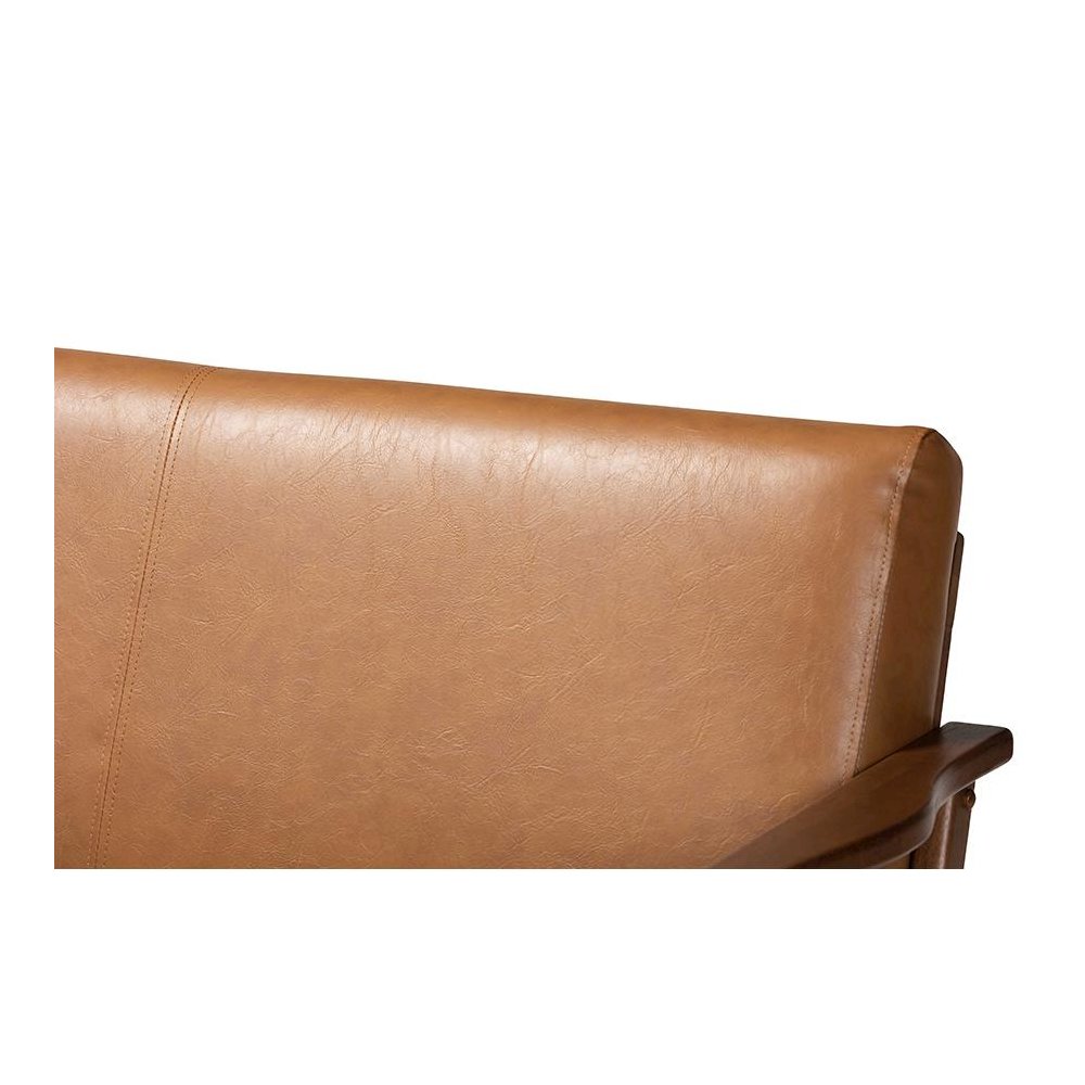 Leather Effect Loveseat. Picture 5