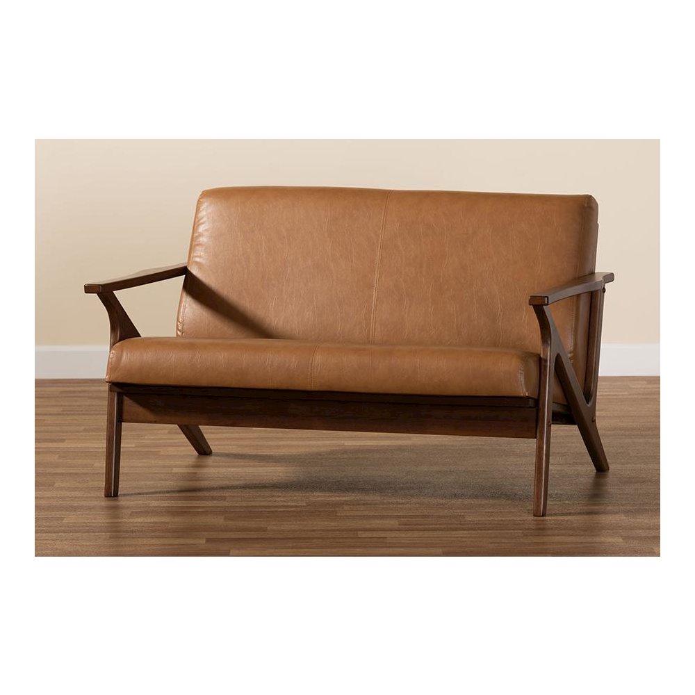 Leather Effect Loveseat. Picture 8