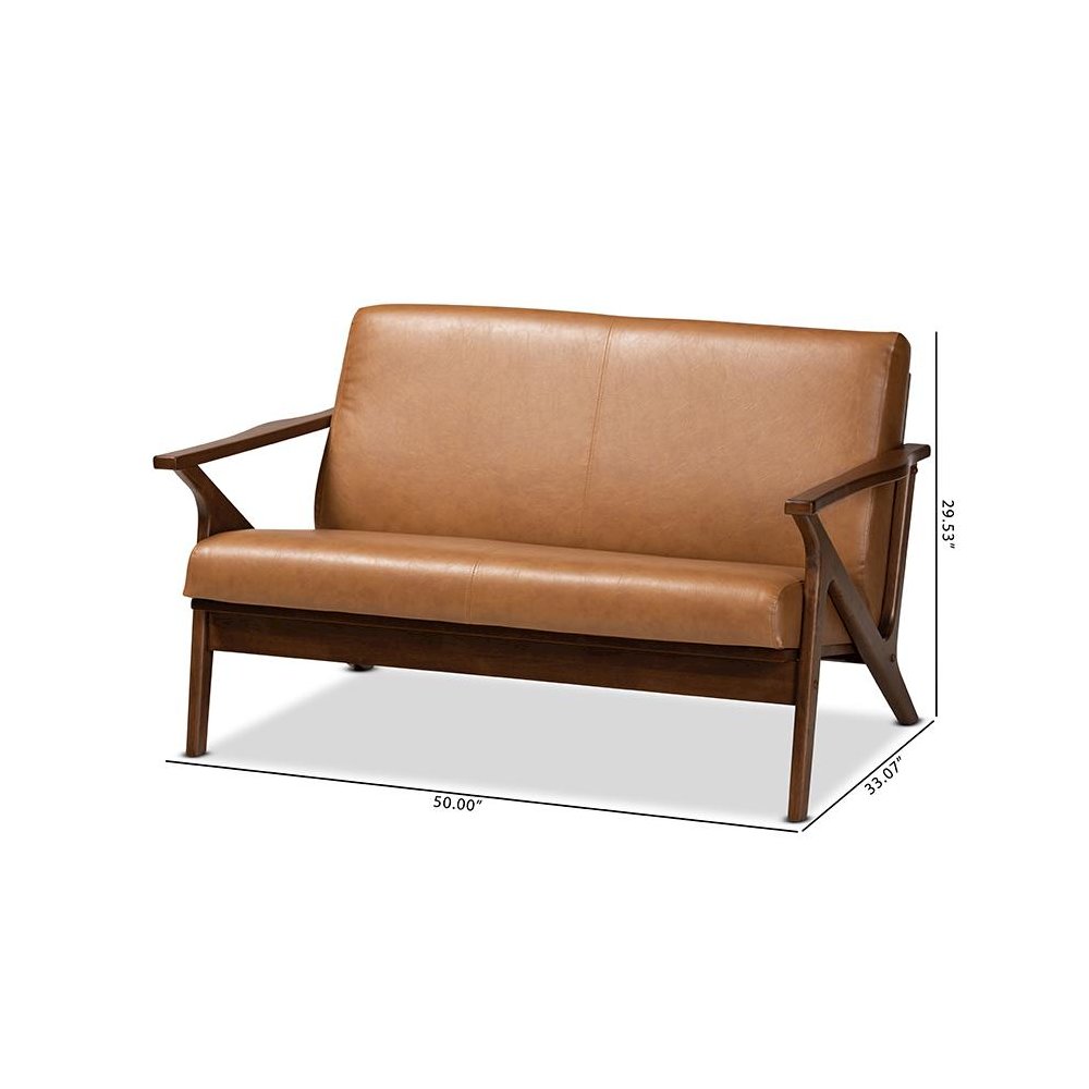 Leather Effect Loveseat. Picture 9