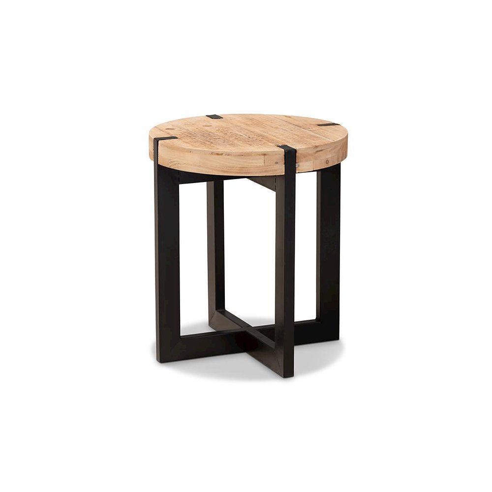 Black Finished Metal End Table. Picture 1