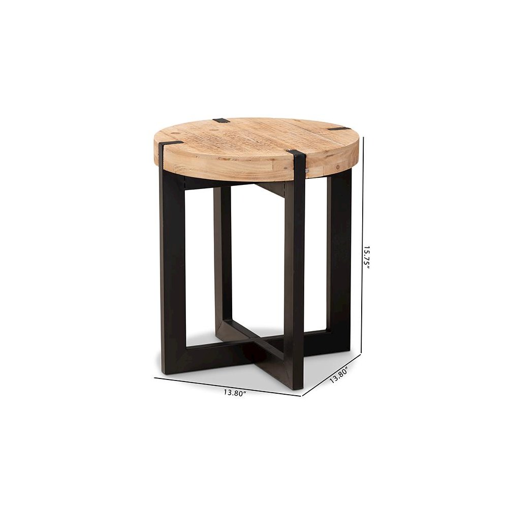 Black Finished Metal End Table. Picture 6