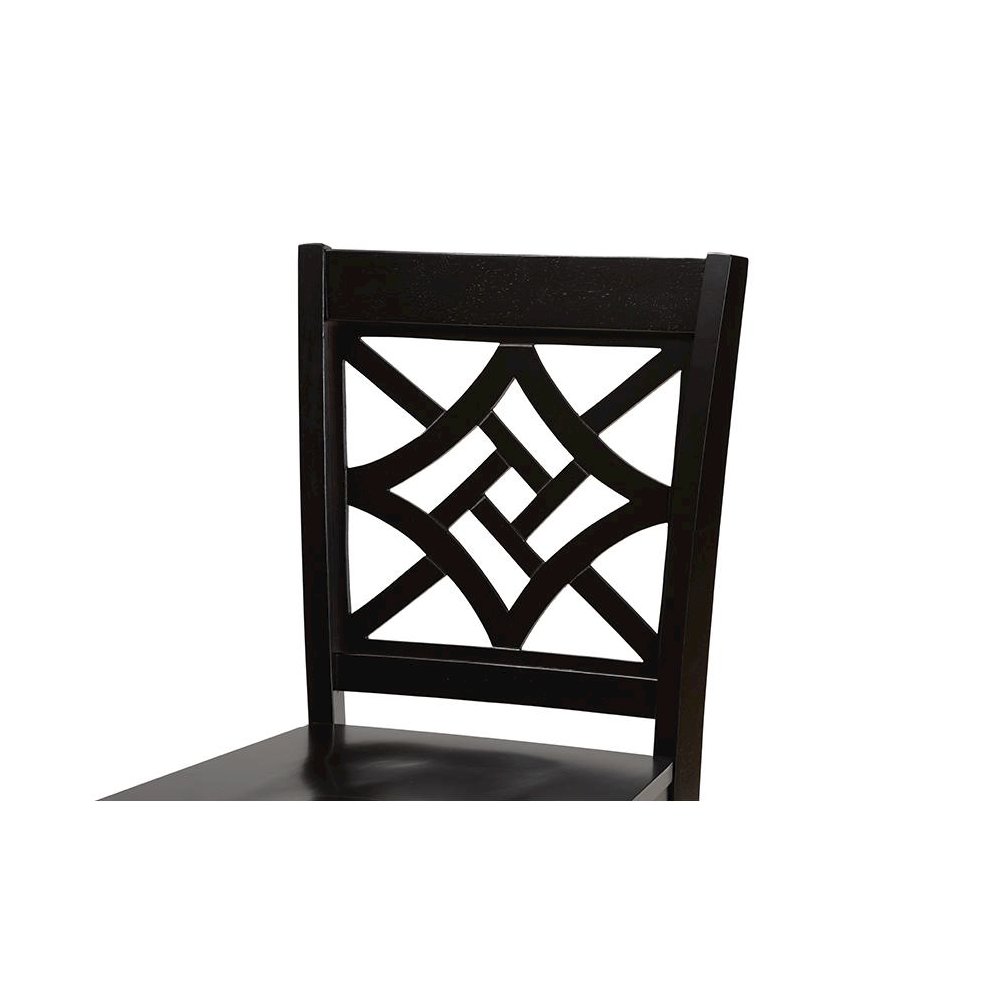 Transitional Dark Brown Finished Wood 2-Piece Counter Stool Set. Picture 4