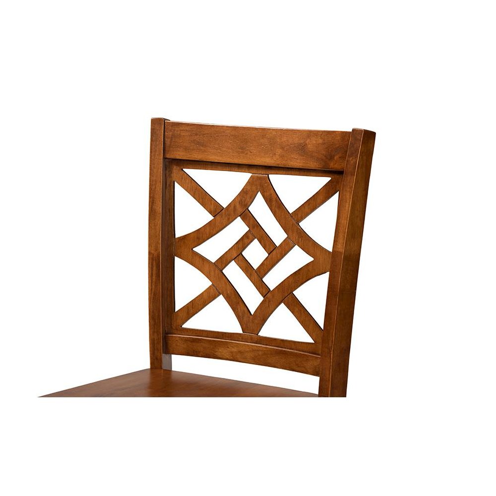 Transitional Walnut Brown Finished Wood 2-Piece Counter Stool Set. Picture 4