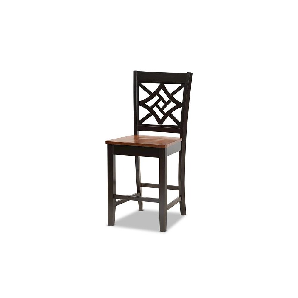 Two-Tone Dark Brown and Walnut Brown Finished Wood 5-Piece Pub Set. Picture 2