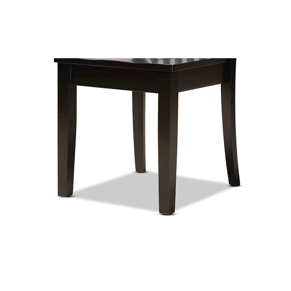 Erion Modern and Contemporary Dark Brown Finished Wood 7-Piece Dining Set. Picture 6