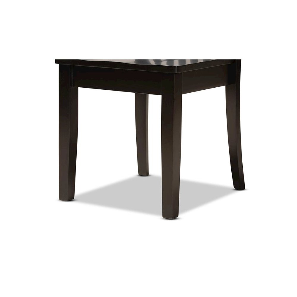 Sasa Modern and Contemporary Dark Brown Finished Wood 5-Piece Dining Set. Picture 6