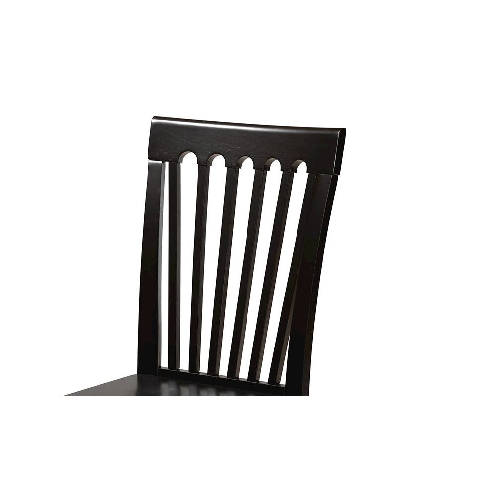 Erion Modern and Contemporary Dark Brown Finished Wood 5-Piece Dining Set. Picture 5