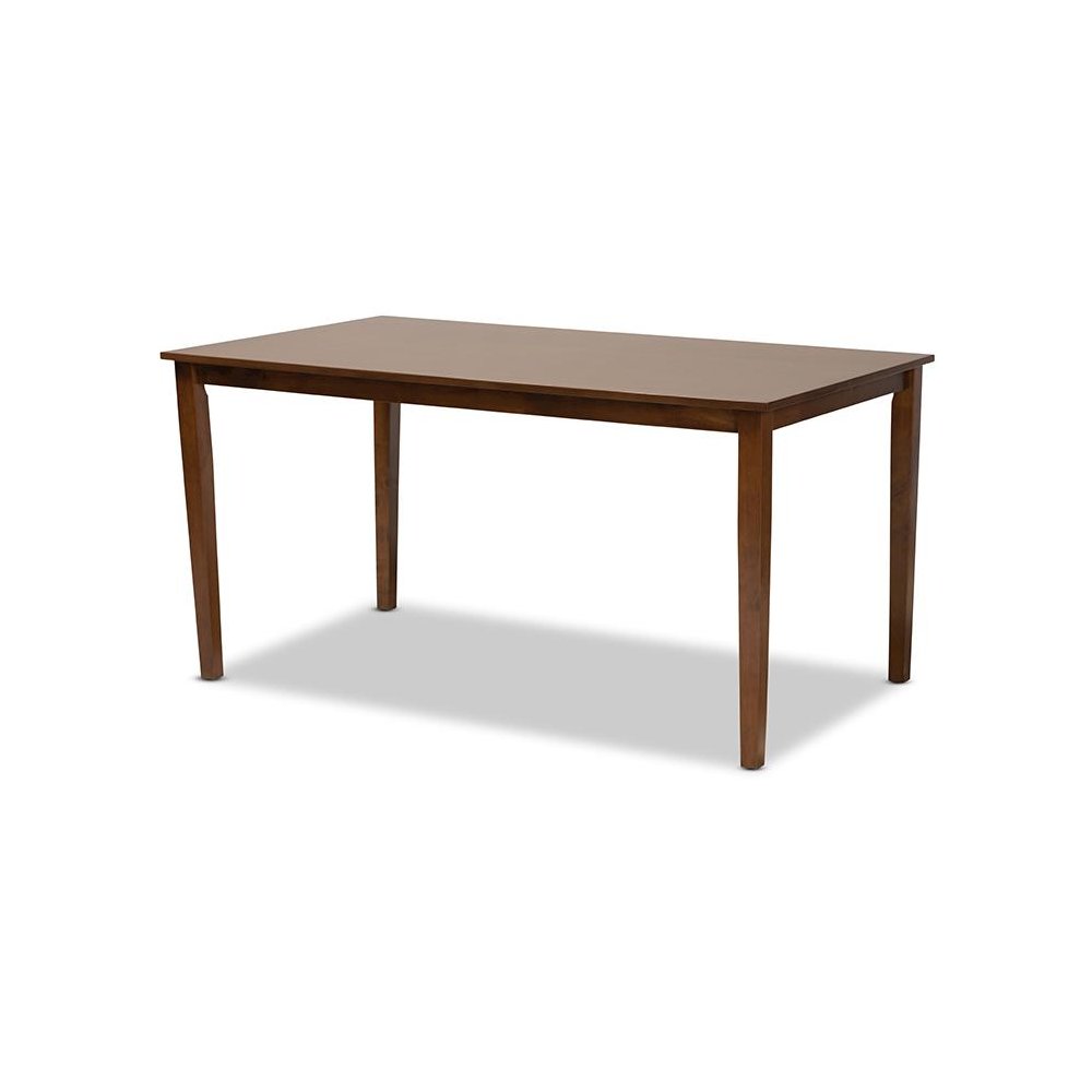 Erion Modern and Contemporary Walnut Brown Finished Wood 7-Piece Dining Set. Picture 3