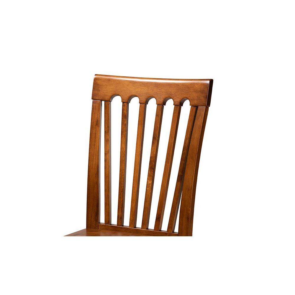 Erion Modern and Contemporary Walnut Brown Finished Wood 7-Piece Dining Set. Picture 5
