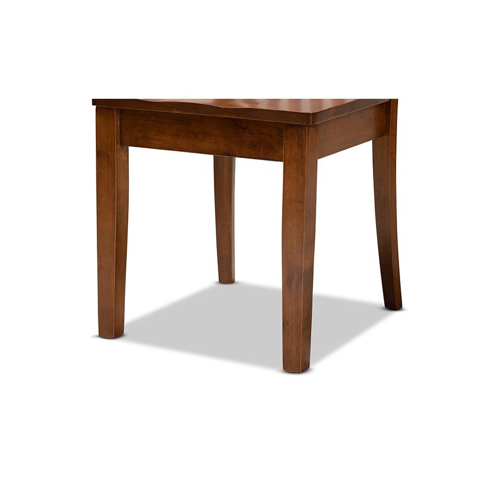 Erion Modern and Contemporary Walnut Brown Finished Wood 7-Piece Dining Set. Picture 6