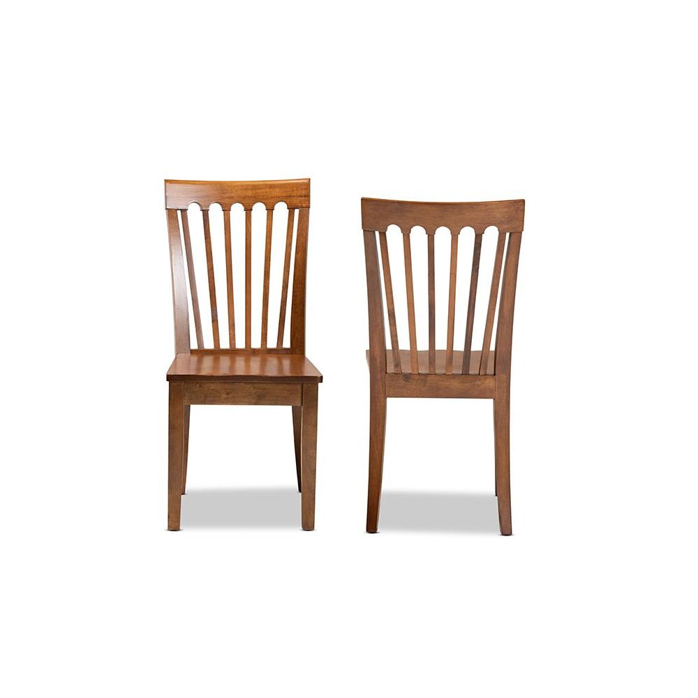Transitional Walnut Brown Finished Wood 2-Piece Dining Chair Set. Picture 2