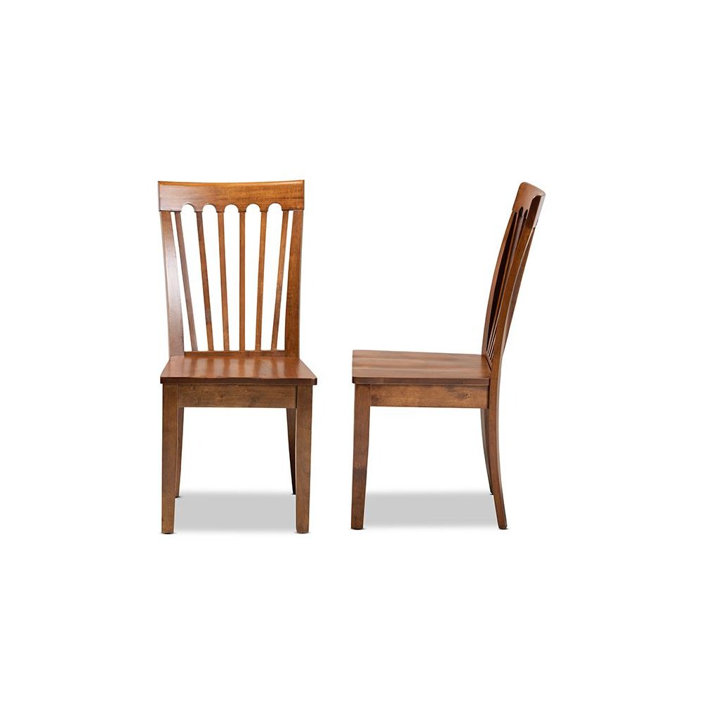 Transitional Walnut Brown Finished Wood 2-Piece Dining Chair Set. Picture 3