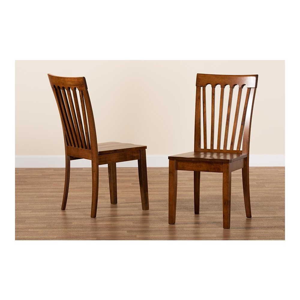 Transitional Walnut Brown Finished Wood 2-Piece Dining Chair Set. Picture 7